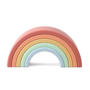 Rainbow Stacker Toy - Includes 5 Arches for Stacking; Helps Develop Hand-Eye Coordination; Rainbow