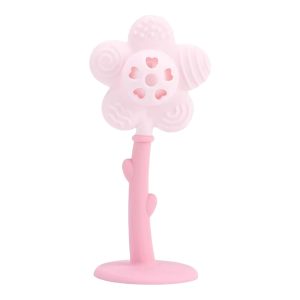 Baby Rattle Toy | 2-in-1 Silicone Rattle & Teether | Infant Sensory Toy for 0-6 Months | BPA-Free & Safe (Pink)