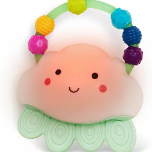 Baby Light – Up Cloud Rattle – Rain – Glow Squeeze – Sensory Development & Comfort - Teething Rattle Toys for Babies 3+ Years Months