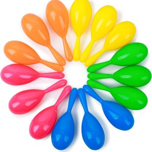 15PCS Plastic Maracas, Mini Maracas Colorful Maracas for Kids Toy Musical Instruments Noisemaker for Party Favors Toddlers Gift