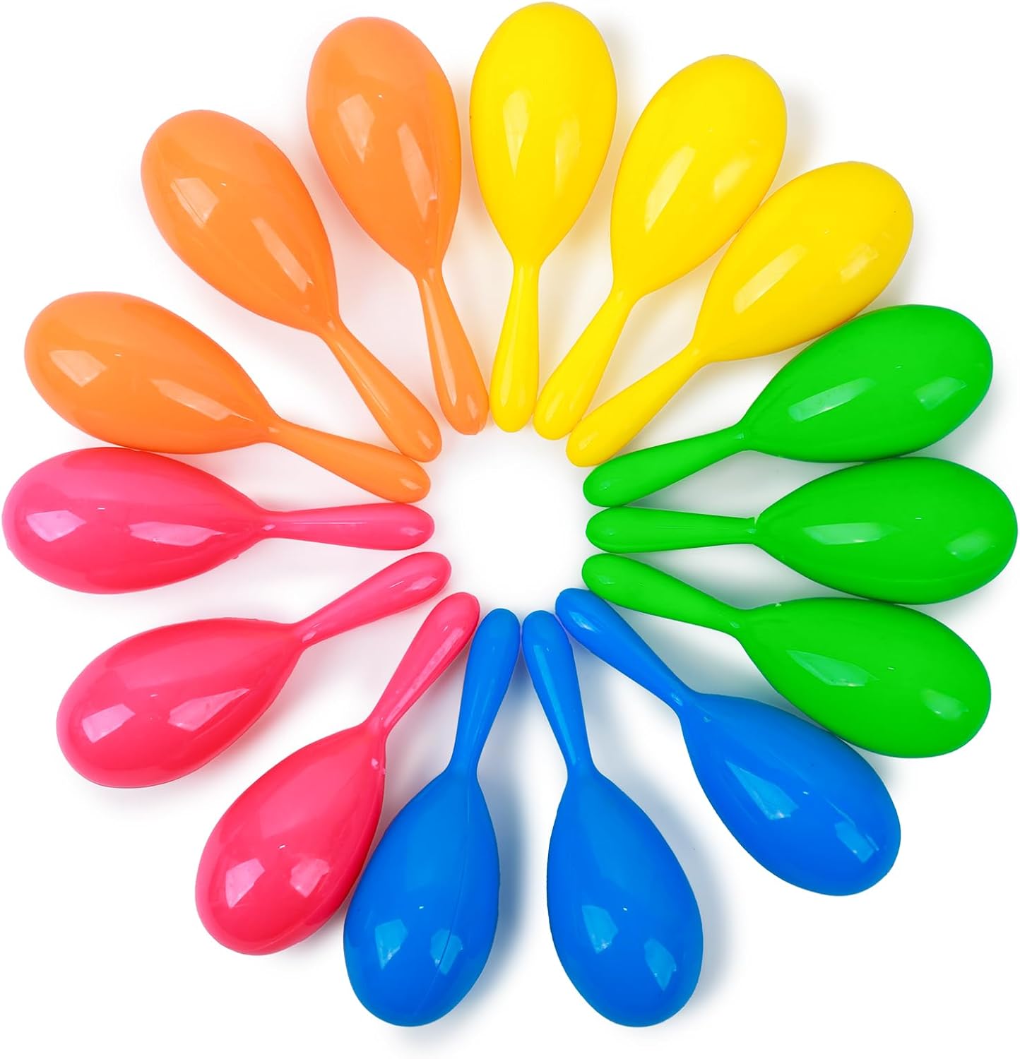 15PCS Plastic Maracas, Mini Maracas Colorful Maracas for Kids Toy Musical Instruments Noisemaker for Party Favors Toddlers Gift