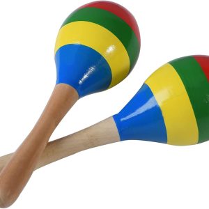 Maracas Hand Percussion Rattles, Wooden Rumba Shaker Musical Instrument for Kids Adults, Set of 2