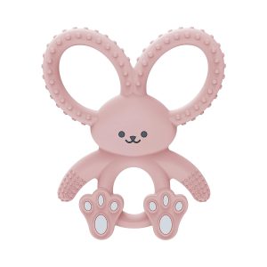 Pink Bunny, Soft 100% Silicone Baby Teether, BPA Free, 3m+