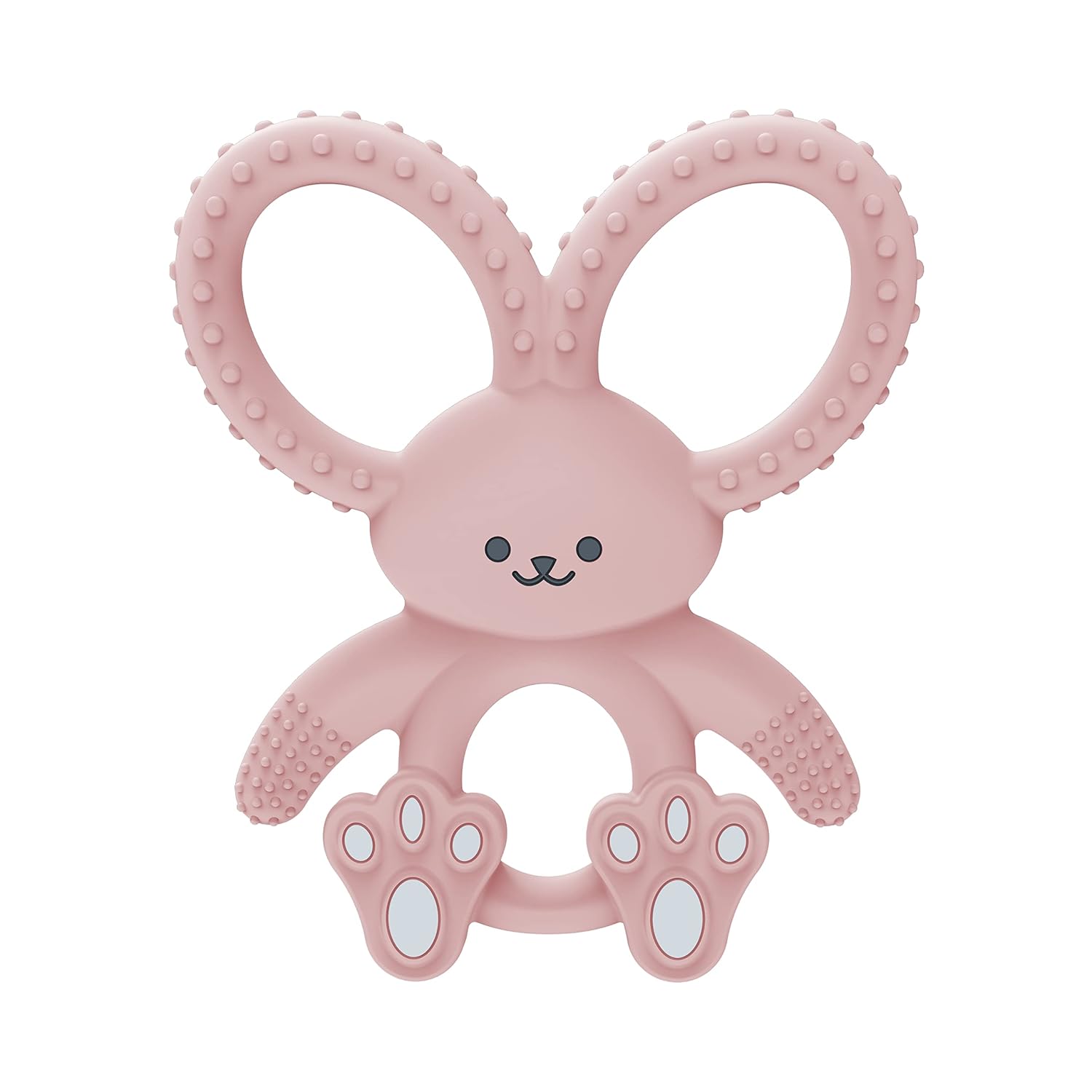 Pink Bunny, Soft 100% Silicone Baby Teether, BPA Free, 3m+
